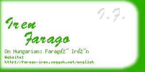 iren farago business card